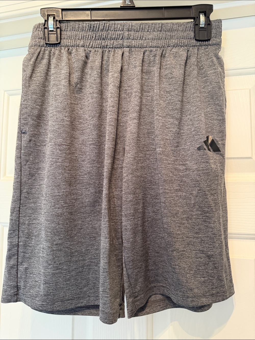 adidas Gray Heather Athletic Shorts with Dark Logo